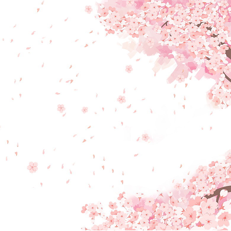 中国风梅花腊梅桃花樱花插画PNG