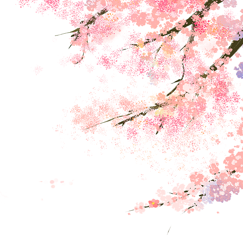 中国风梅花腊梅桃花樱花插画PNG