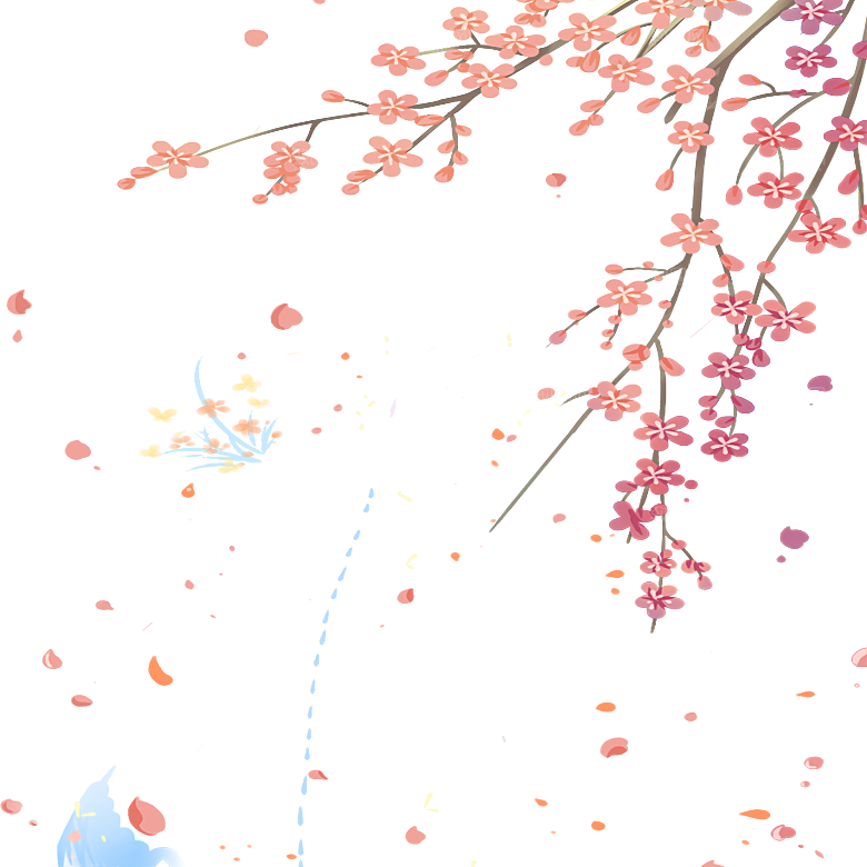 中国风梅花腊梅桃花樱花插画PNG