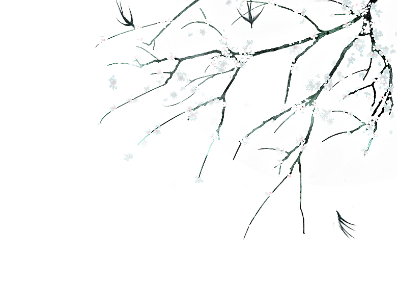 中国风梅花腊梅桃花樱花插画PNG