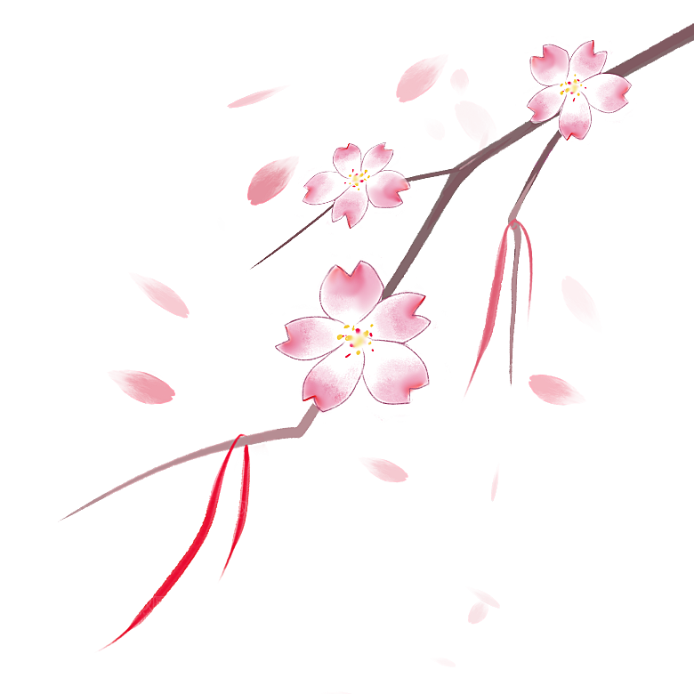中国风梅花腊梅桃花樱花插画PNG图片