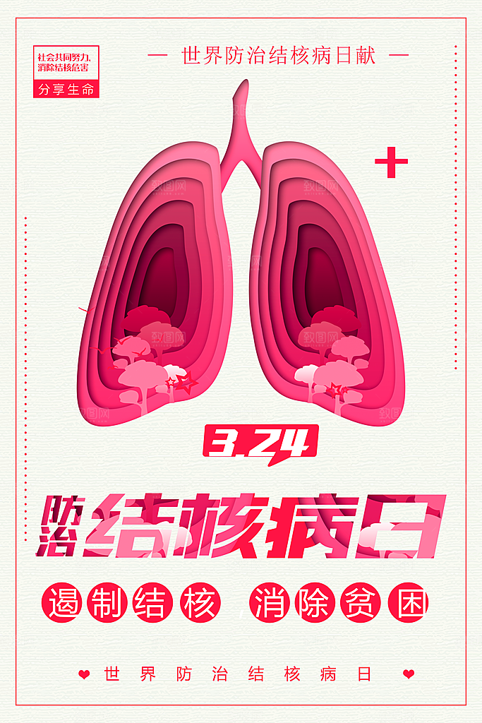 防治结核病日宣传海报