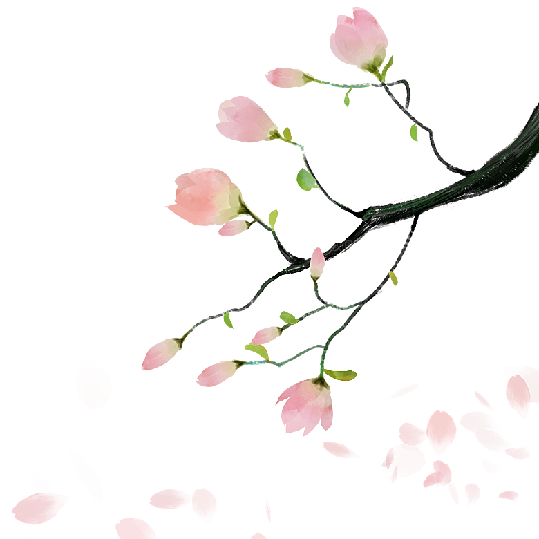 手绘粉红色樱花桃花梅花花朵PNG免抠素材