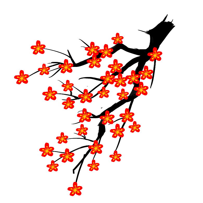 手绘粉红色樱花桃花梅花花朵PNG免抠素材