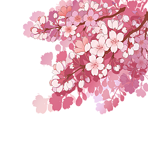 手绘粉红色樱花桃花梅花花朵PNG免抠素材