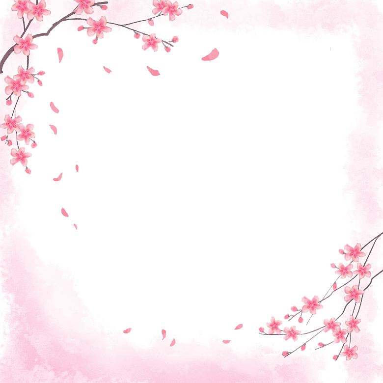 手绘粉红色樱花桃花梅花花朵PNG免抠