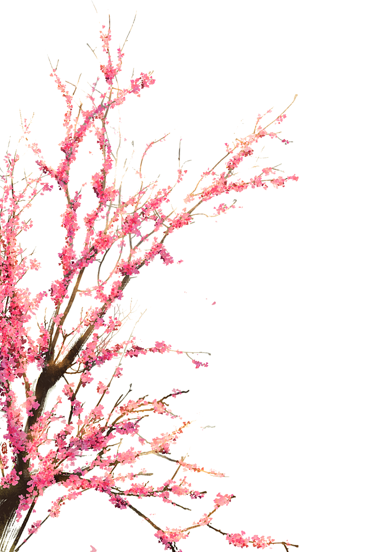 手绘粉红色樱花桃花梅花花朵PNG免抠
