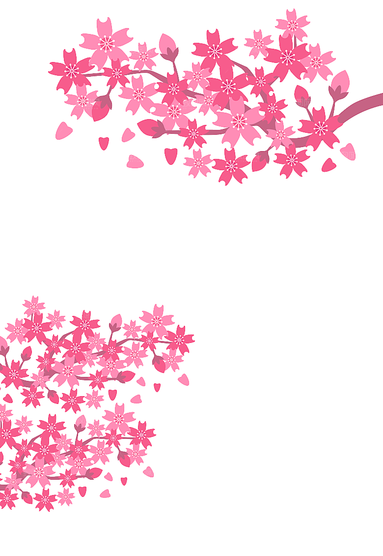 手绘粉红色樱花桃花梅花花朵PNG免抠素材