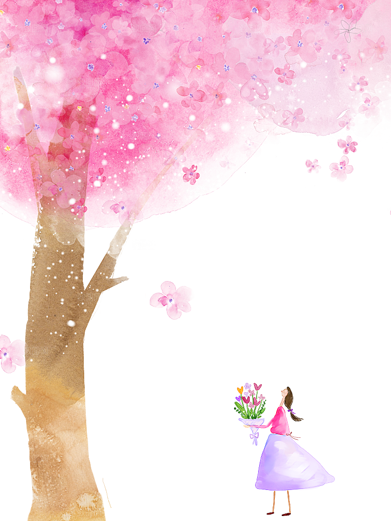 手绘粉红色樱花桃花梅花花朵PNG免抠