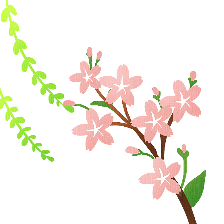 手绘粉红色樱花桃花梅花花朵PNG免抠