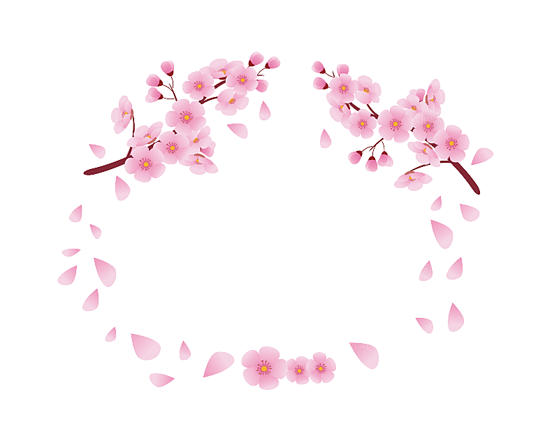 手绘粉红色樱花桃花梅花花朵PNG免抠