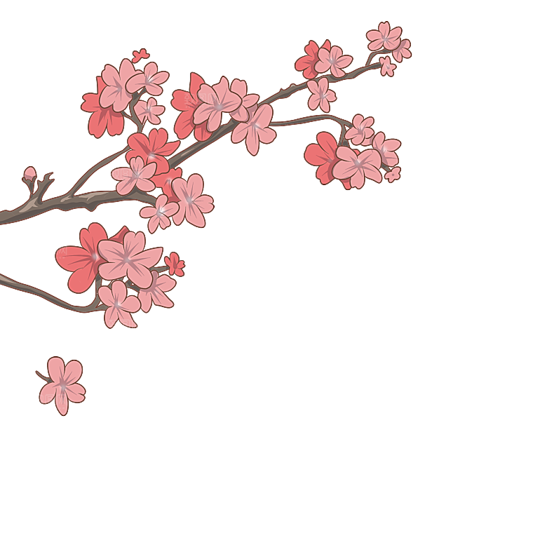 手绘粉红色樱花桃花梅花花朵PNG免抠