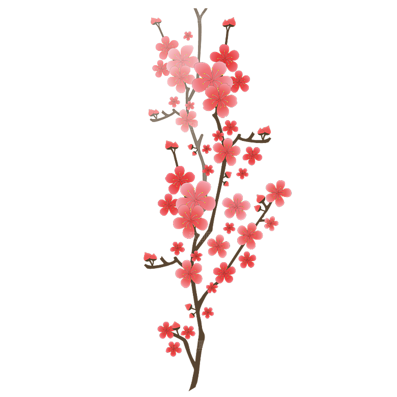 手绘粉红色樱花桃花梅花花朵PNG免抠素材