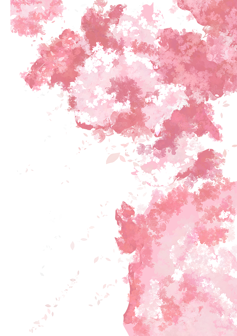 手绘粉红色樱花桃花梅花花朵PNG免抠