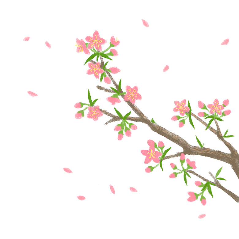 手绘粉红色樱花桃花梅花花朵PNG免抠
