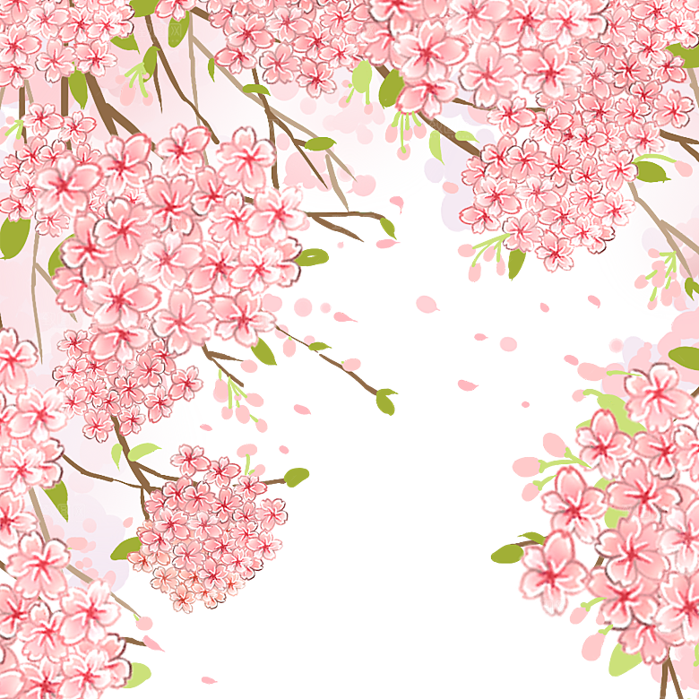 手绘粉红色樱花桃花梅花花朵PNG免抠