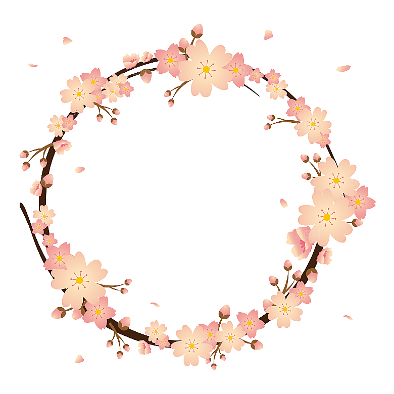 手绘粉红色樱花桃花梅花花朵PNG免抠素材