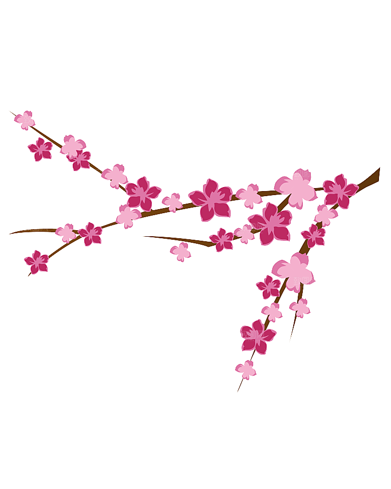 手绘粉红色樱花桃花梅花花朵PNG免抠素材