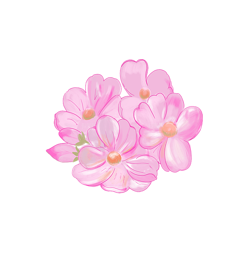 手绘粉红色樱花桃花梅花花朵PNG免抠