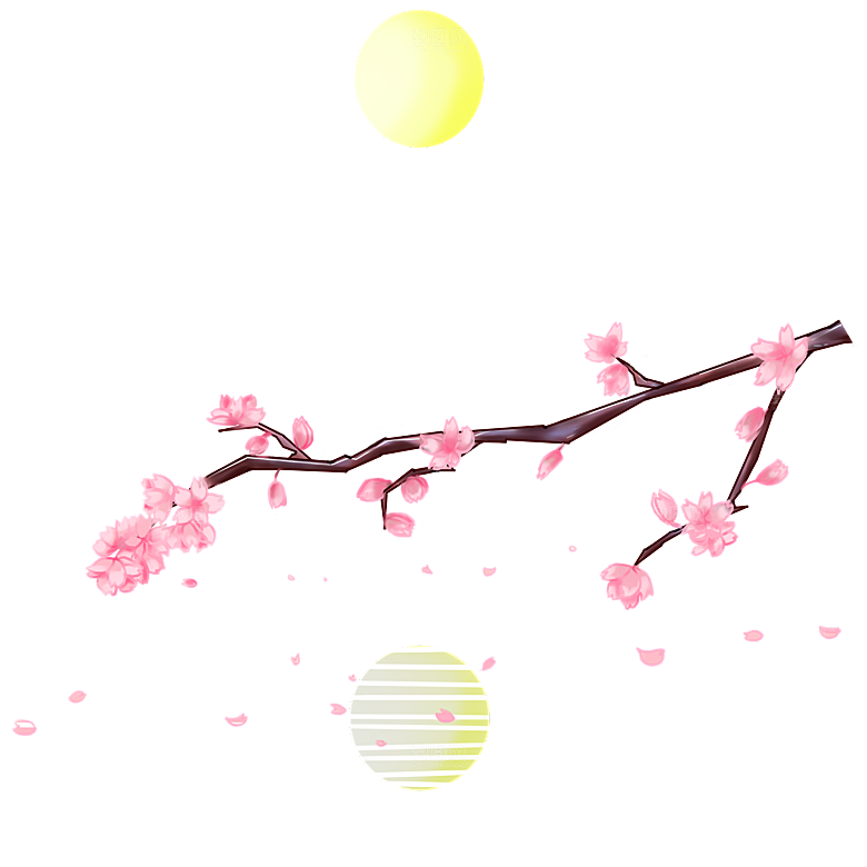 手绘粉红色樱花桃花梅花花朵PNG免抠