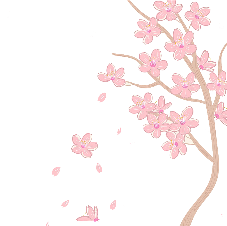 手绘粉红色樱花桃花梅花花朵PNG免抠