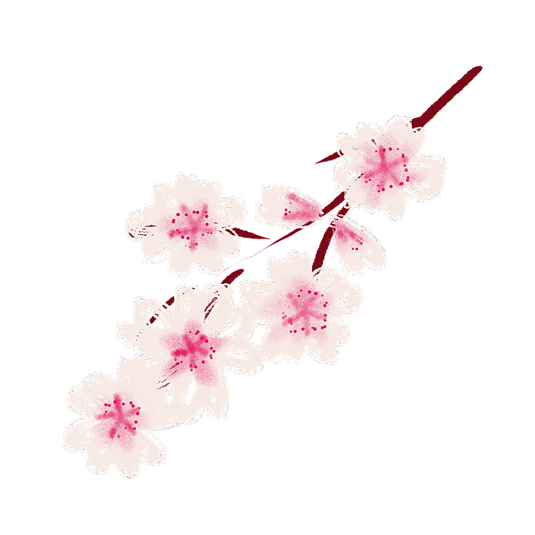 手绘粉红色樱花桃花梅花花朵PNG免抠素材