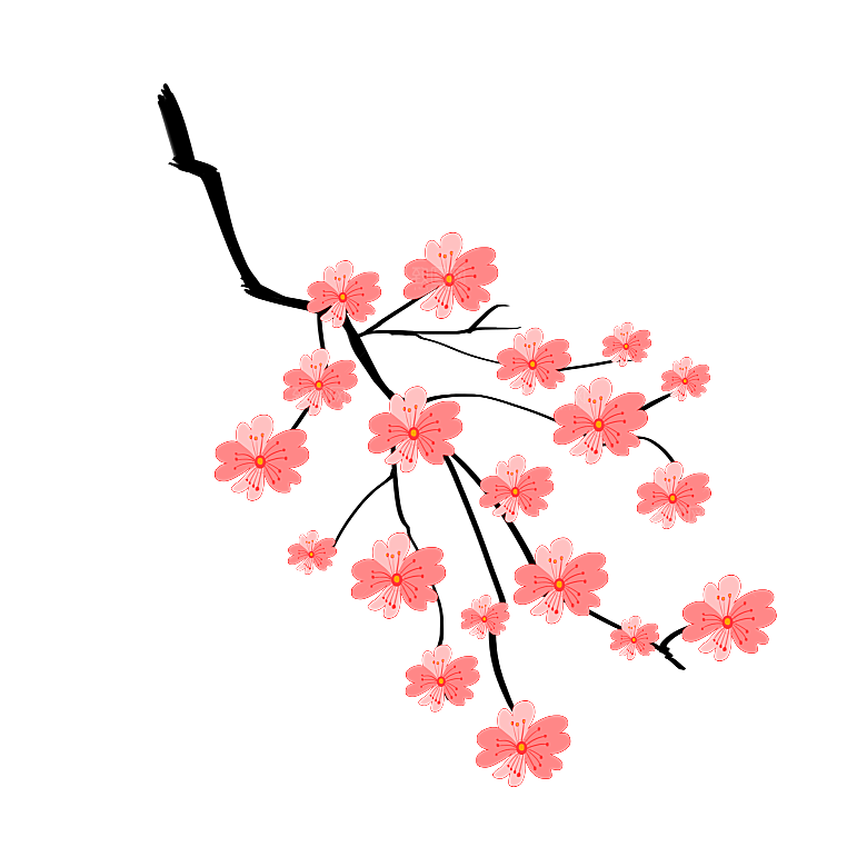 手绘粉红色樱花桃花梅花花朵PNG免抠素材