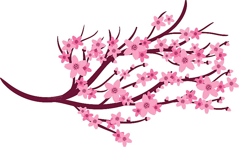 手绘粉红色樱花桃花梅花花朵PNG免抠素材