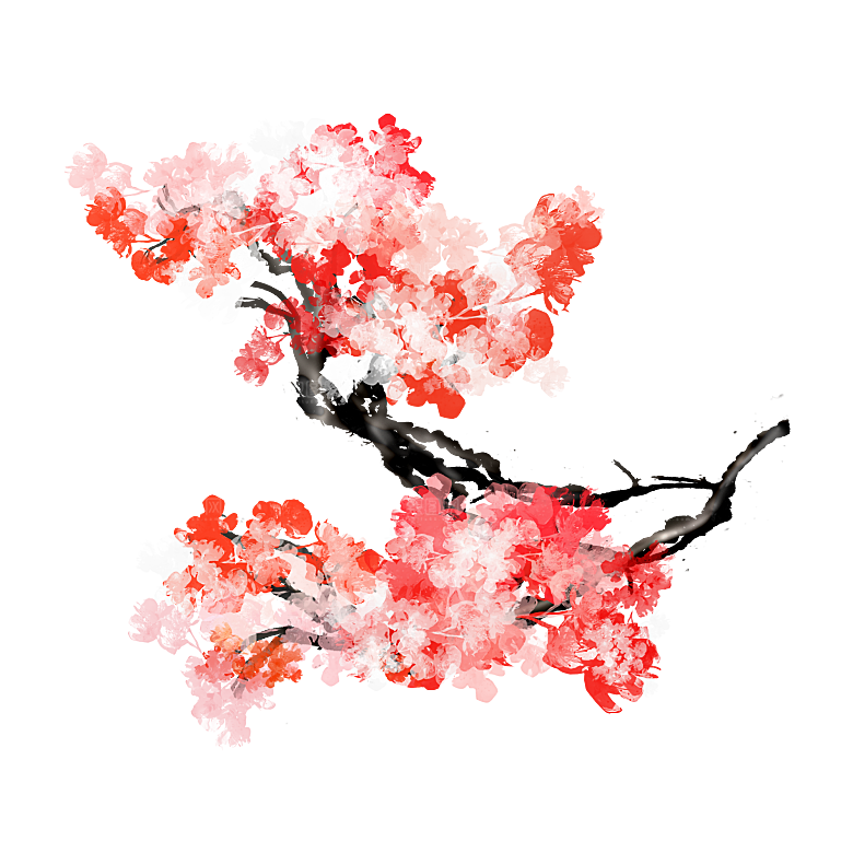手绘粉红色樱花桃花梅花花朵PNG免抠素材
