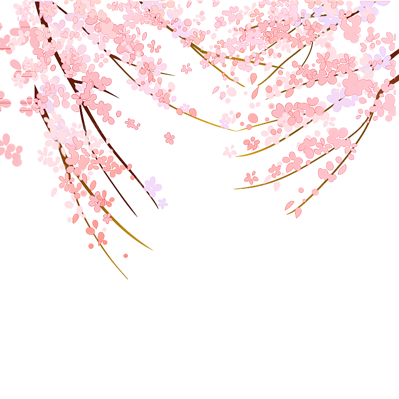 手绘粉红色樱花桃花梅花花朵PNG免抠素材