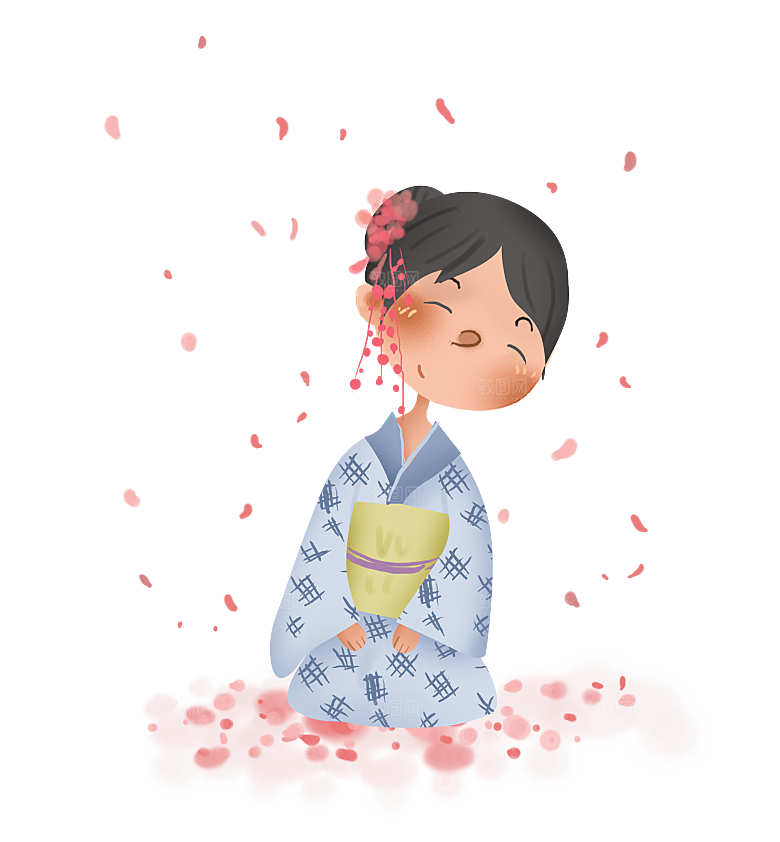 手绘粉红色樱花桃花梅花花朵PNG免抠素材