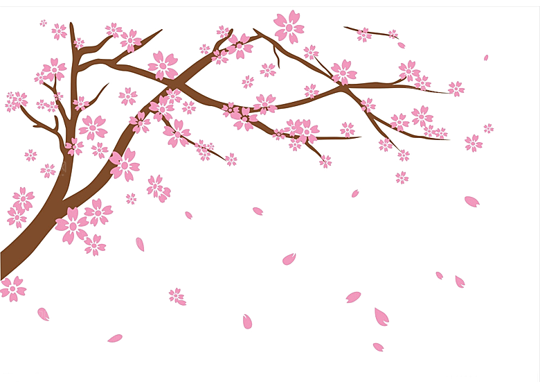 手绘粉红色樱花桃花梅花花朵PNG免抠