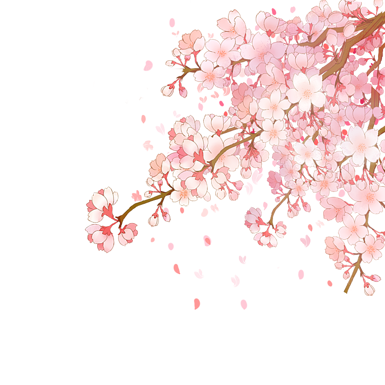 手绘粉红色樱花桃花梅花花朵PNG免抠