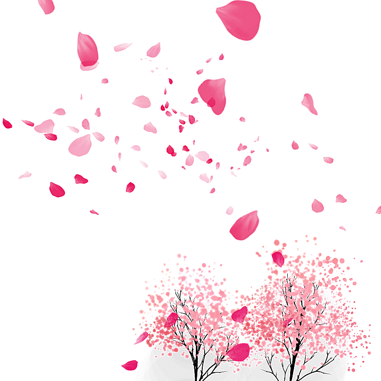 手绘粉红色樱花桃花梅花花朵PNG免抠