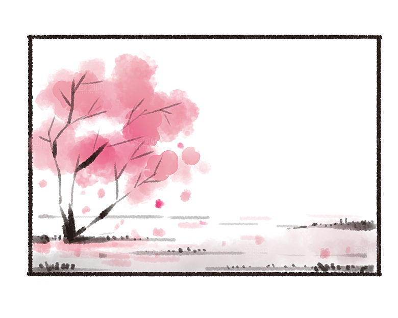 手绘粉红色樱花桃花梅花花朵PNG免抠素材