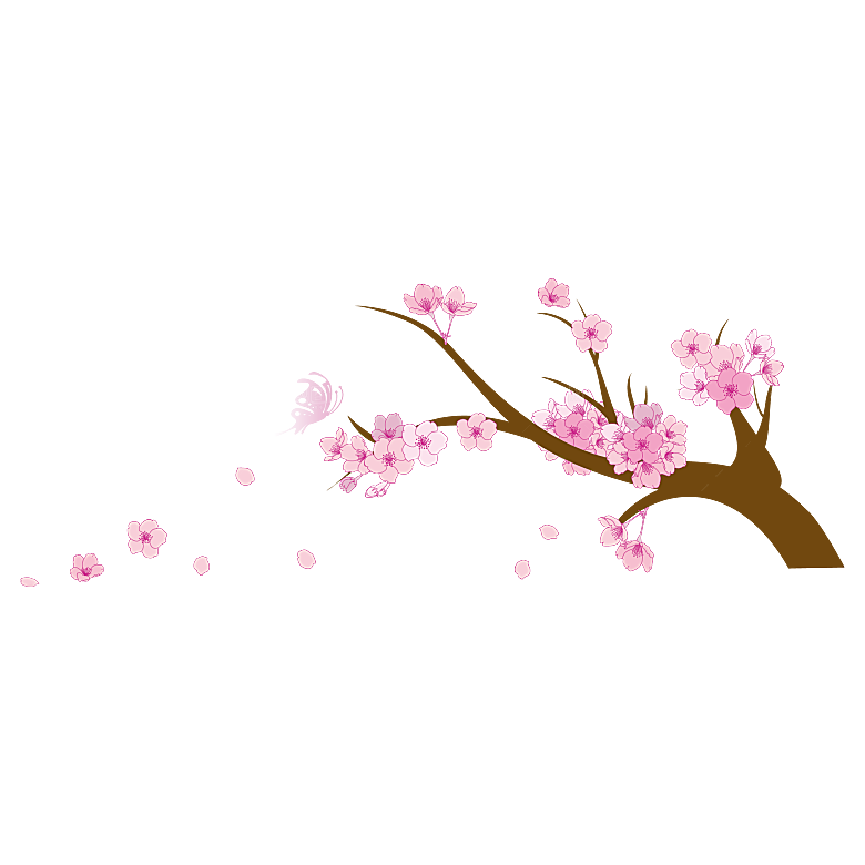 手绘粉红色樱花桃花梅花花朵PNG免抠素材