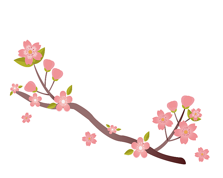 手绘粉红色樱花桃花梅花花朵PNG免抠