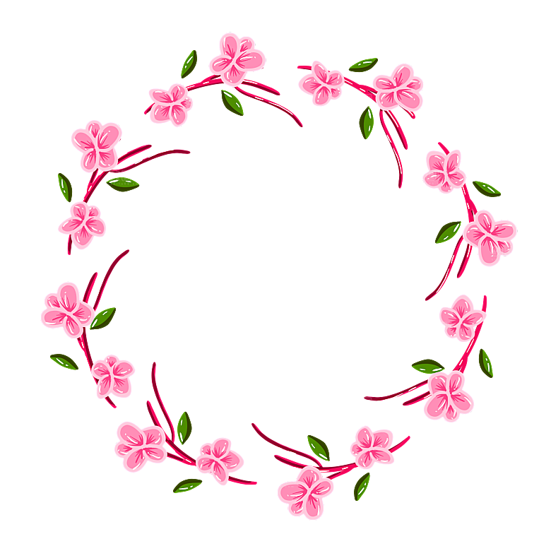 手绘粉红色樱花桃花梅花花朵PNG免抠
