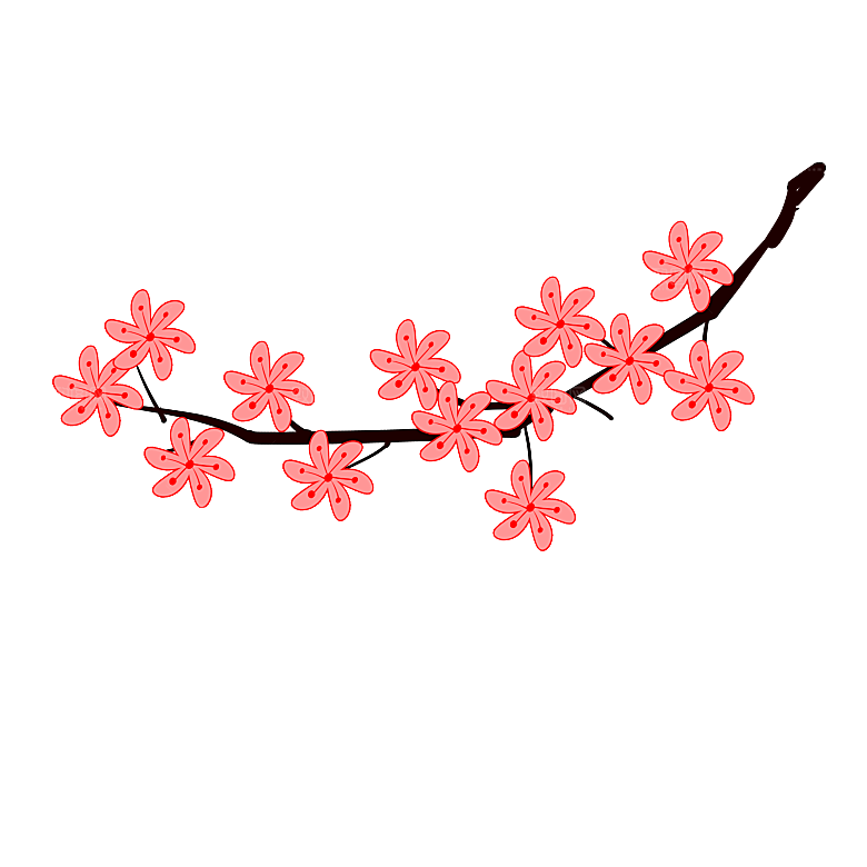 手绘粉红色樱花桃花梅花花朵PNG免抠