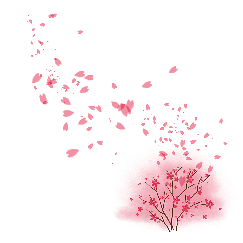 手绘粉红色樱花桃花梅花花朵PNG免抠