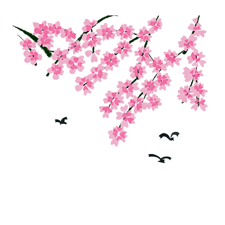 手绘粉红色樱花桃花梅花花朵PNG免抠
