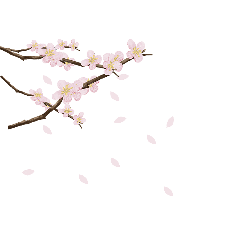 手绘粉红色樱花桃花梅花花朵PNG免抠