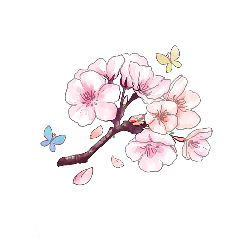 手绘粉红色樱花桃花梅花花朵PNG免抠