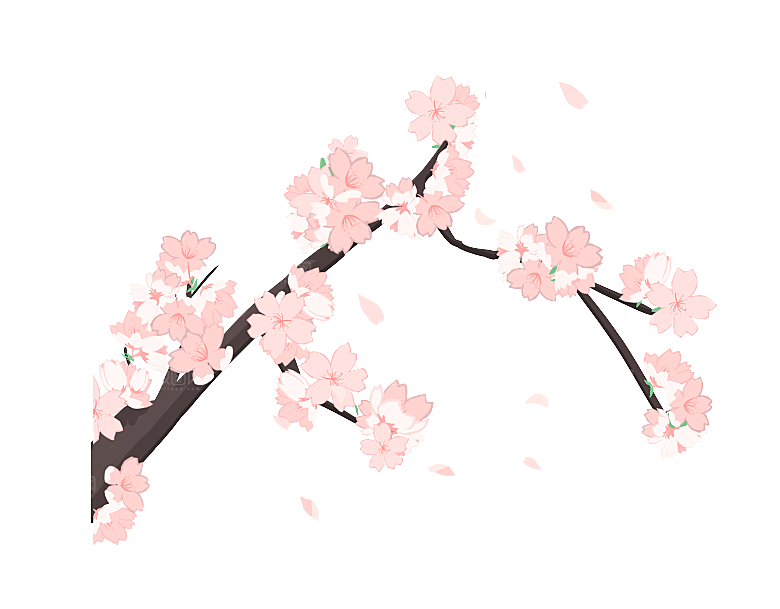 手绘粉红色樱花桃花梅花花朵PNG免抠