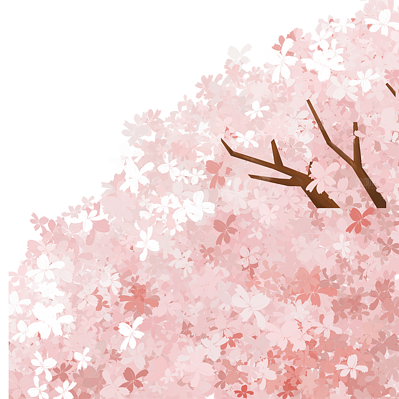 手绘粉红色樱花桃花梅花花朵PNG免抠素材
