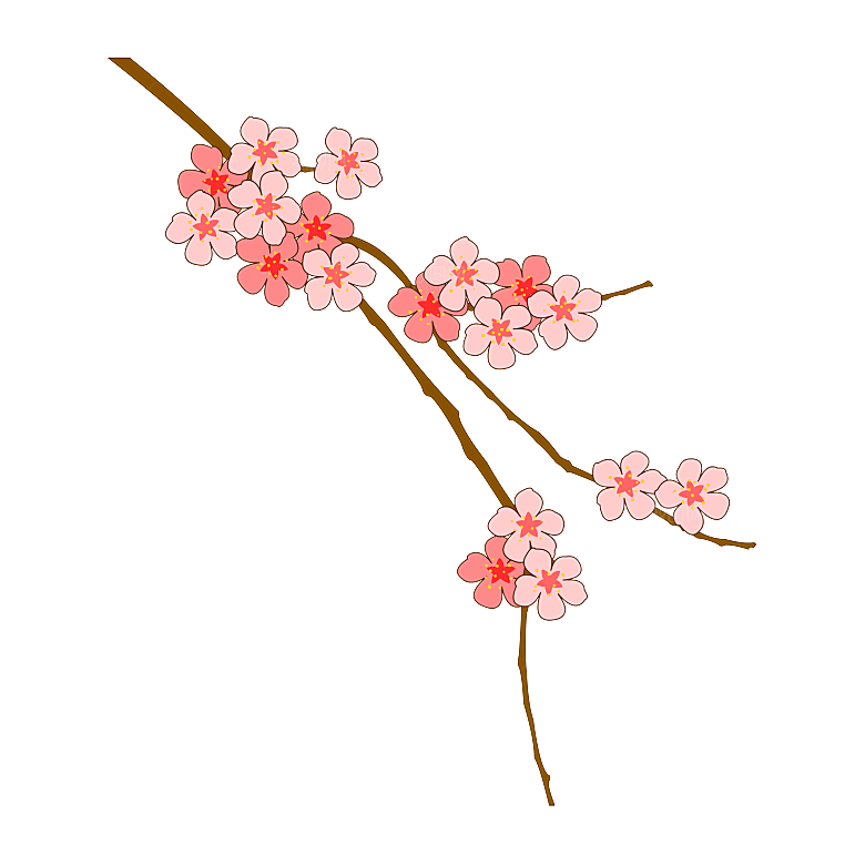 手绘粉红色樱花桃花梅花花朵PNG免抠