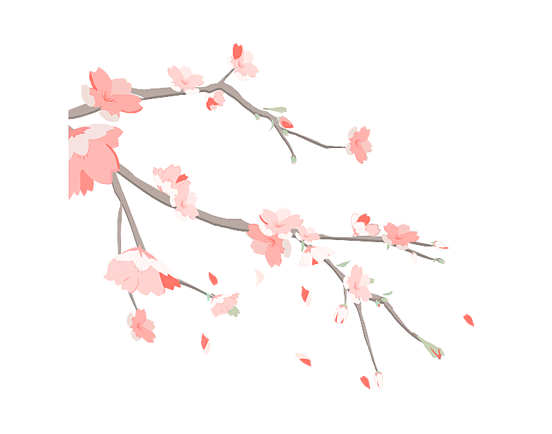 手绘粉红色樱花桃花梅花花朵PNG免抠