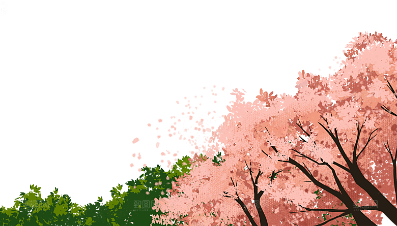 手绘粉红色樱花桃花梅花花朵PNG免抠图片