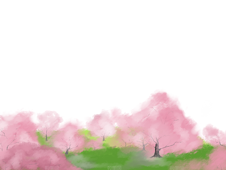 手绘粉红色樱花桃花梅花花朵PNG免抠图片