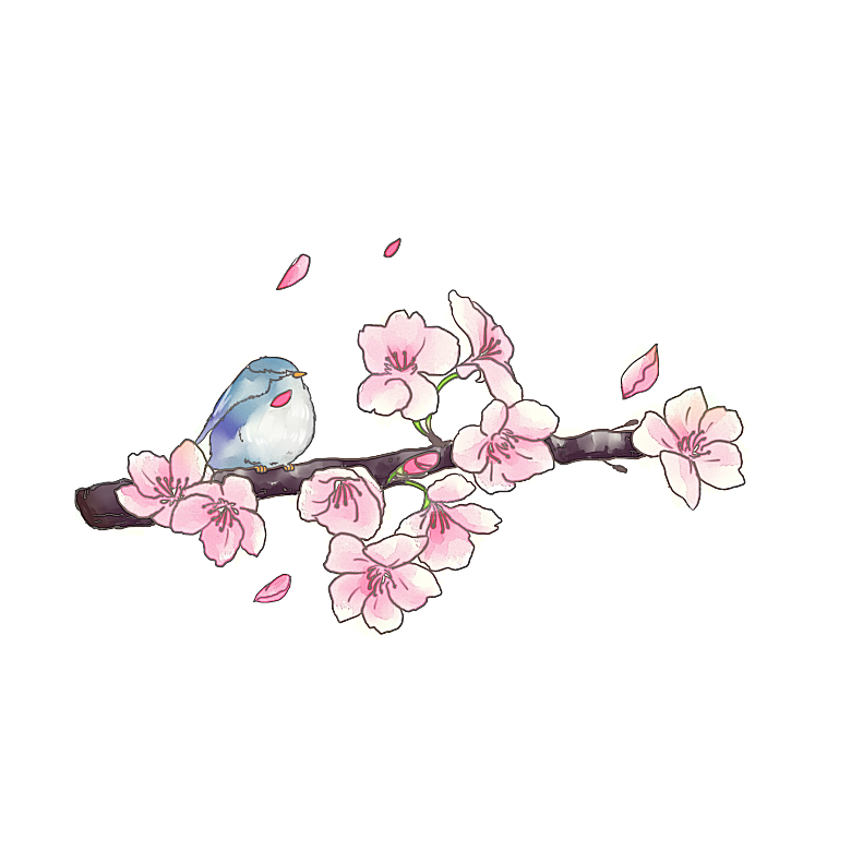 手绘粉红色樱花桃花梅花花朵PNG免抠图片